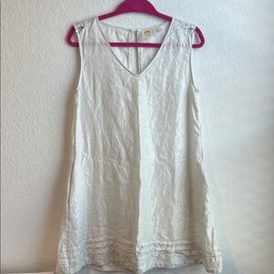 C&C California White Metallic Linen Dress